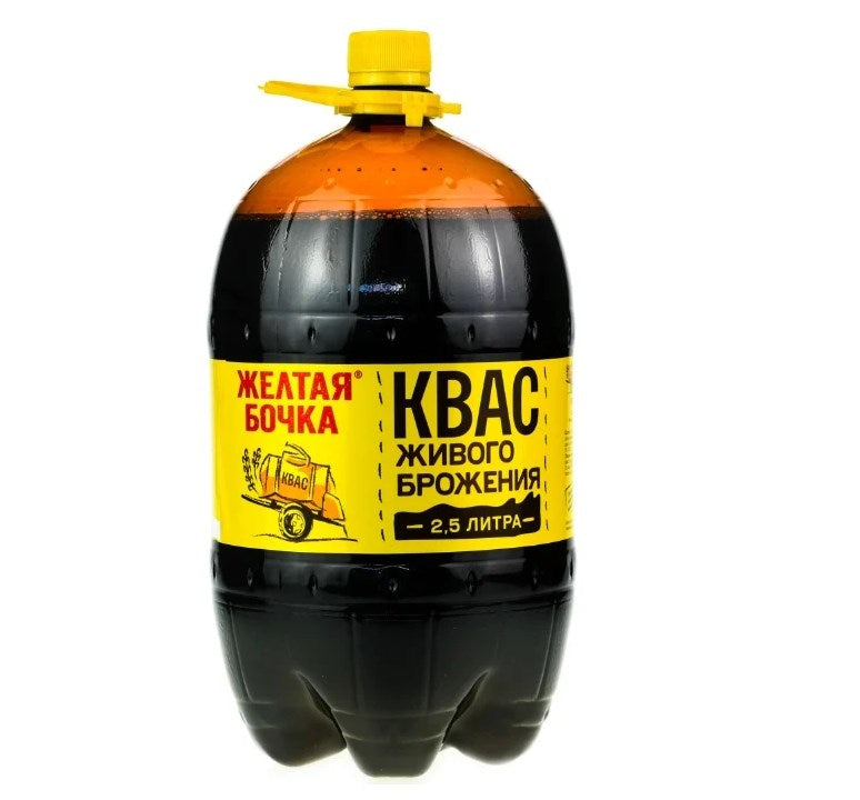 Kvass Zheltaya bochka, Trekhsosenskoe, 1,5L/2.5L