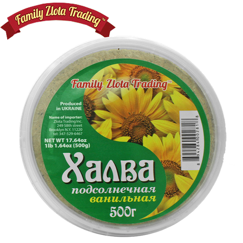 FAMILY ZLOTA TRADING HALVA SUNFLOWER W/VANILLA FLAVOR 500G