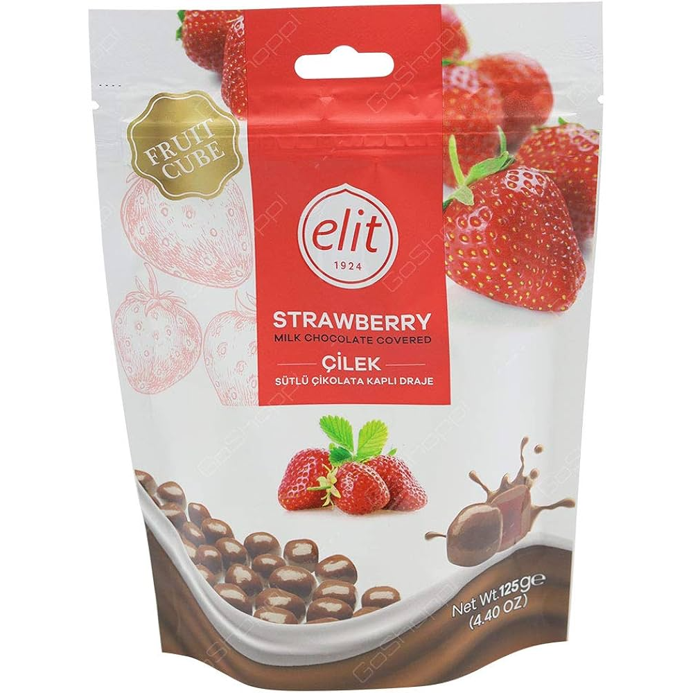 Elit Milk Chocolate Covered Strawberry Drage 125g