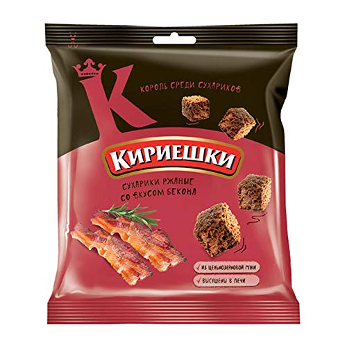 Rye Salted Croutons, Bacon, Kirieshki, 1.41oz / 40g