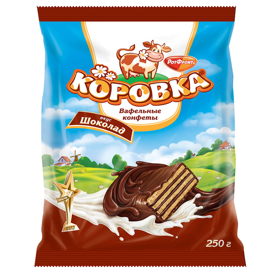 Korovka Chocolate Wafer Cookies with Chocolate Glaze 250g