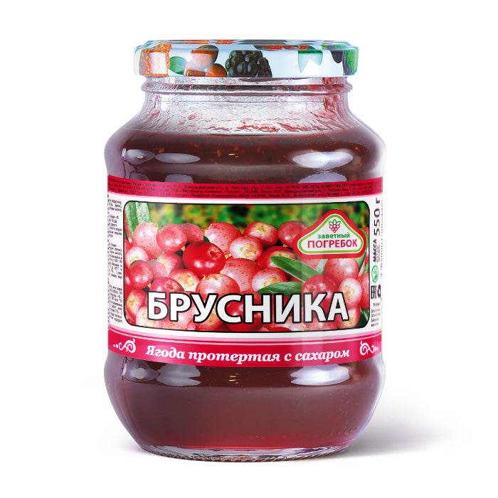 "Zavetnyi Pogrebok" Grated Lingonberry 550g