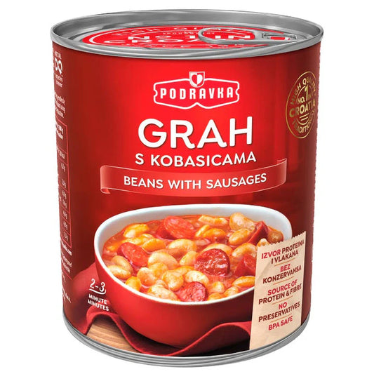 "PODRAVKA" Beans & Sausages 400g