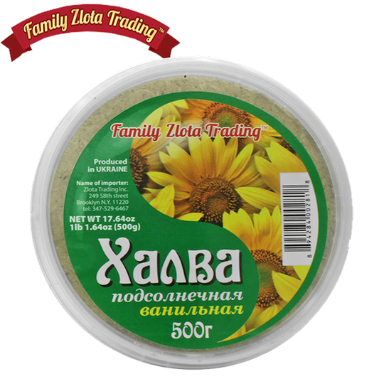 FAMILY ZLOTA TRADING HALVA SUNFLOWER W/VANILLA FLAVOR 500G