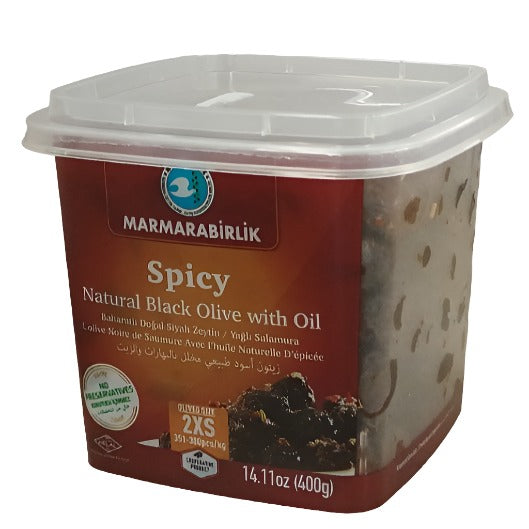 "MarmaraBirlik" Spicy Black Olives 2XS 400g