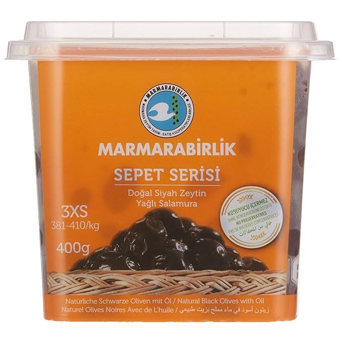 "MarmaraBirlik" Gem Black Olives Bask 400g