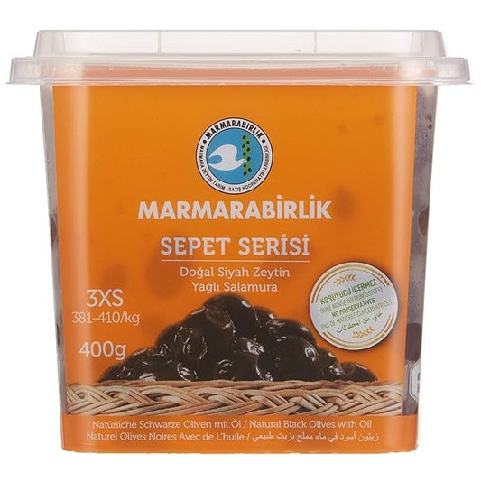 "MarmaraBirlik" Gem Black Olives Bask 400g