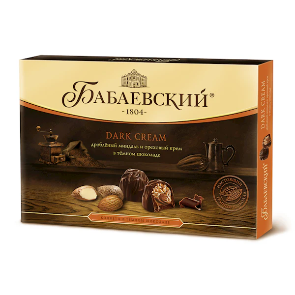 "Babaevsky" Dark Cream, box with whole hazelnut 200g