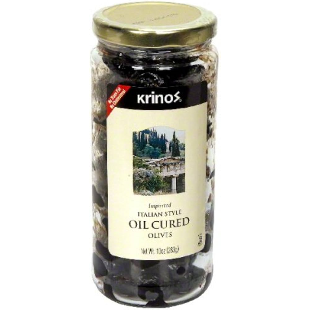 "KRINOS" Oil Cured Olives 10oz