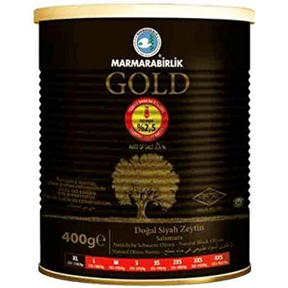 "MARMARABIRLIK" Gemlik Black Olives GOLD 400g