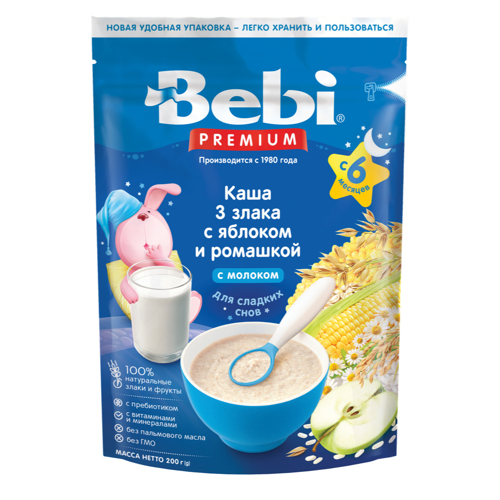 "Bebi" 3 Grains with Apple/Camomille  200g