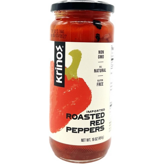 "Krinos" Roasted Sweet Red Peppers in Vinegar Brine 350g